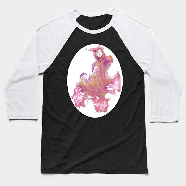 Artistic Pink Heart Baseball T-Shirt by Stacie Marquez Art & More